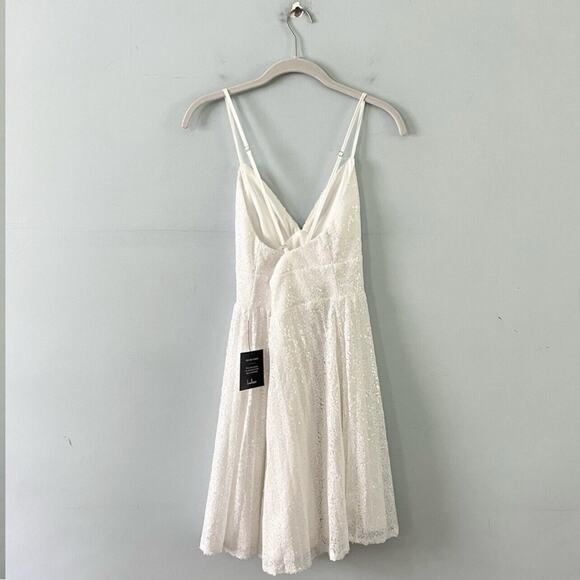 NWT Lulu’s Vision of Elegance White Sequin Pleated Mini Dress - Picture 7 of 10